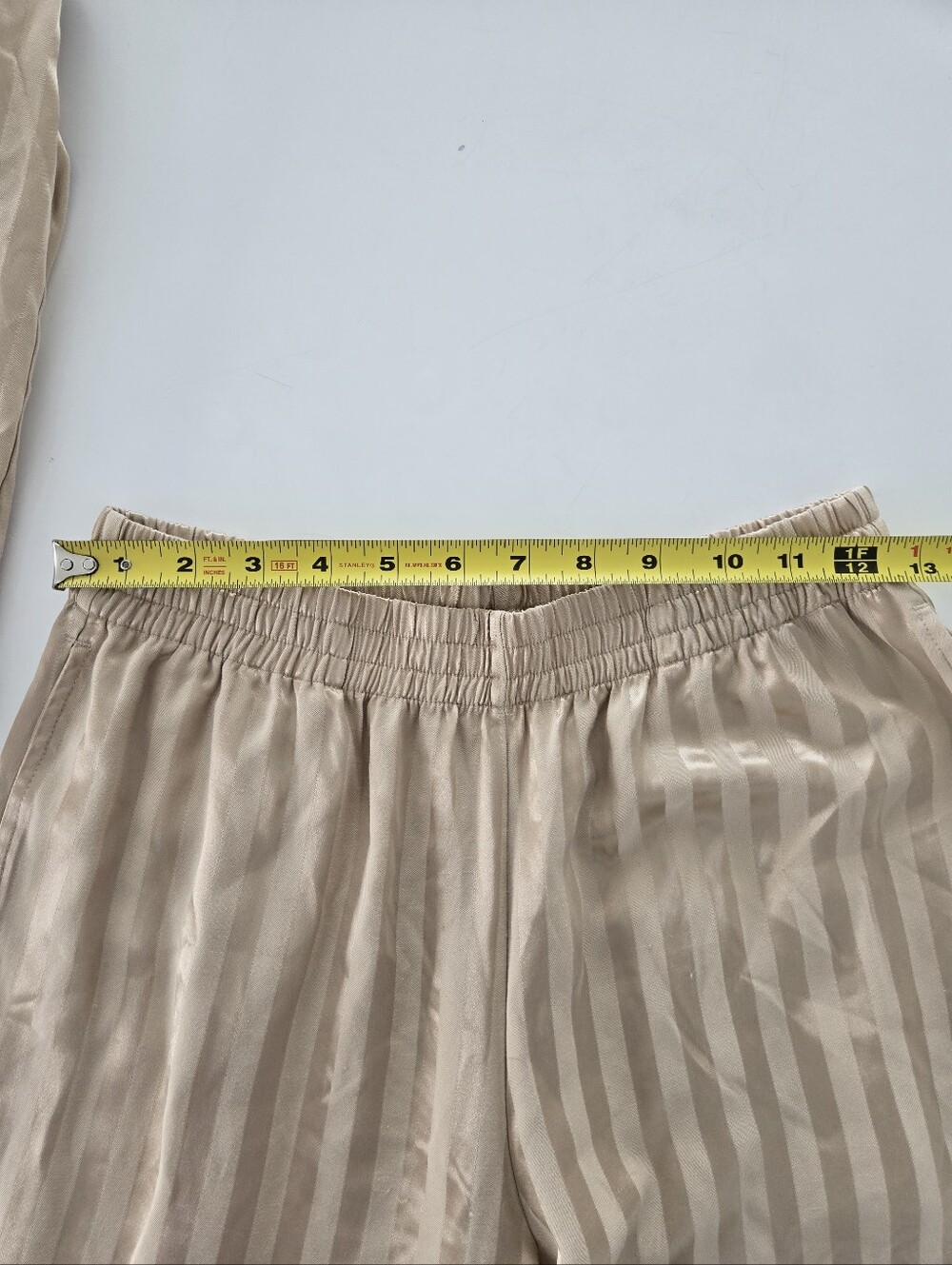Aimer Silky Striped Pajama Set in Champagne Size Small - Picture 14 of 16